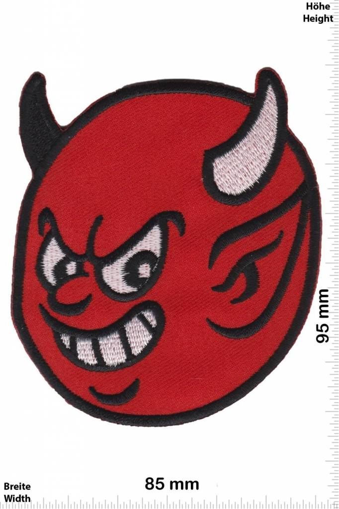 Teufel Roter Teufel - Smile - rot Devil head - Skull - Motorbike