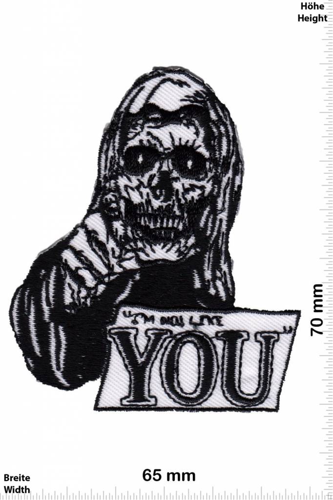 Love I not like YOU - Skull - Totenkopf -  Fun Biker Motorcycle  Kutte -