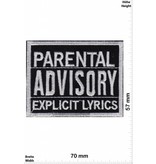 Parental Advisory Parental Advisory Explicit LYRICS - black silver /schwarz silber - US Patch -