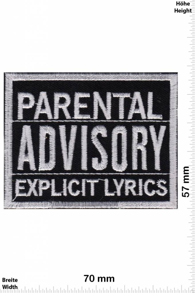 Parental Advisory Parental Advisory Explicit LYRICS - black silver /schwarz silber - US Patch -