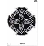 Celtic Kelten Kreuz - silber schwarz - silber schwarz - rund -