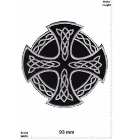 Celtic Kelten Kreuz - silber schwarz - silber schwarz - rund -