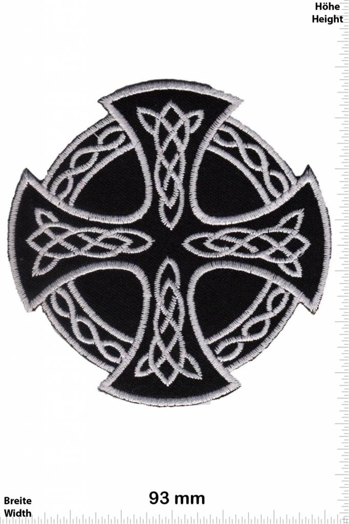 Celtic Celtic Crucifix - silver black -  round