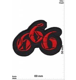 666 666 - rot - rot -  Fun Biker Motorcycle  Kutte -