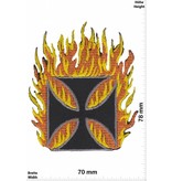 Kreuz Eiserne Kreuz in Flammen - Iron Cross in Flame -  Fun Biker Motorcycle  Kutte -