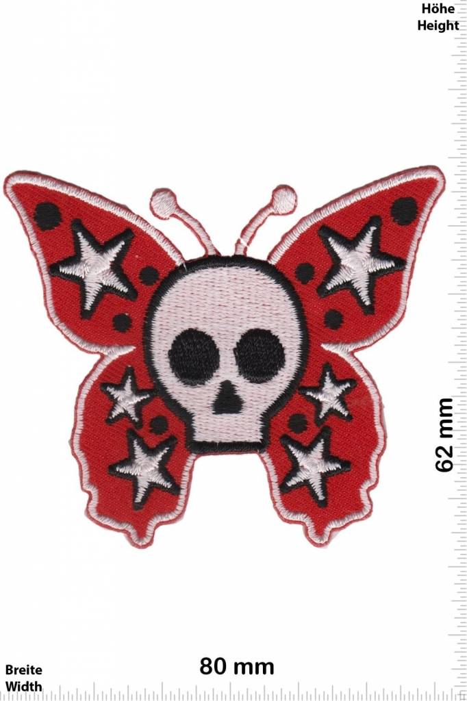 Oldschool Skull Butterfly - red