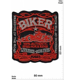 Biker Biker - 100% Authentic - Steel Horse Rider - Reedom of the Road- Live Free Ride Free -  orange - USA