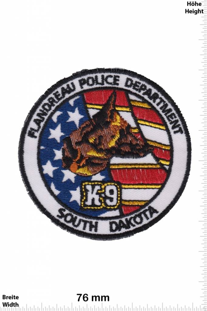 Police Patch -Police - K-9 Unit - Police dog - Flandreau Police Dep. Soth Dakota - USA Police