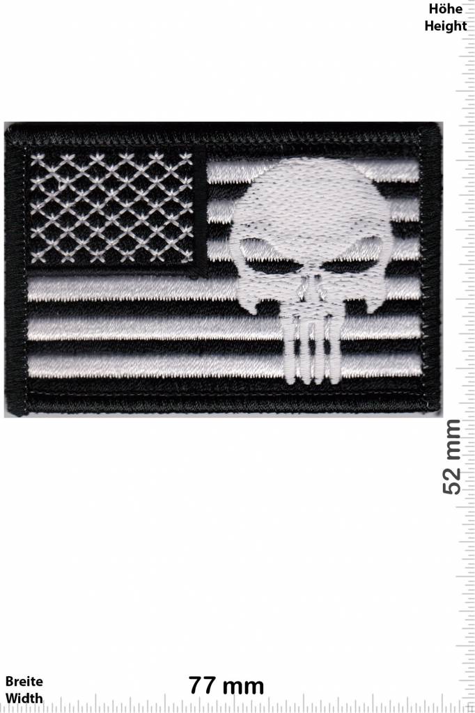 Punisher Punisher - Flagge USA - Army - schwarz weiss