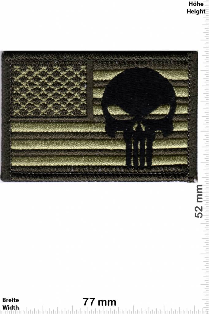 Punisher Punisher - Flagge USA - Army - grün schwarz