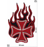 Kreuz Iron Cross- Flame - red gold