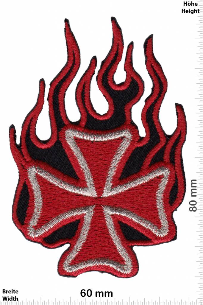 Kreuz Iron Cross- Flame - red gold