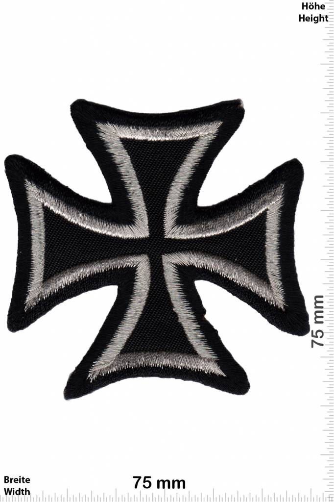 Aufkleber Eisernes Kreuz mit Totenkopf silber