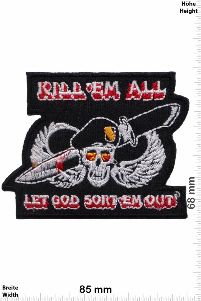 Kill'Em All Let God Sort'Em Out Patch, Special Forces Patches, Army  Patches