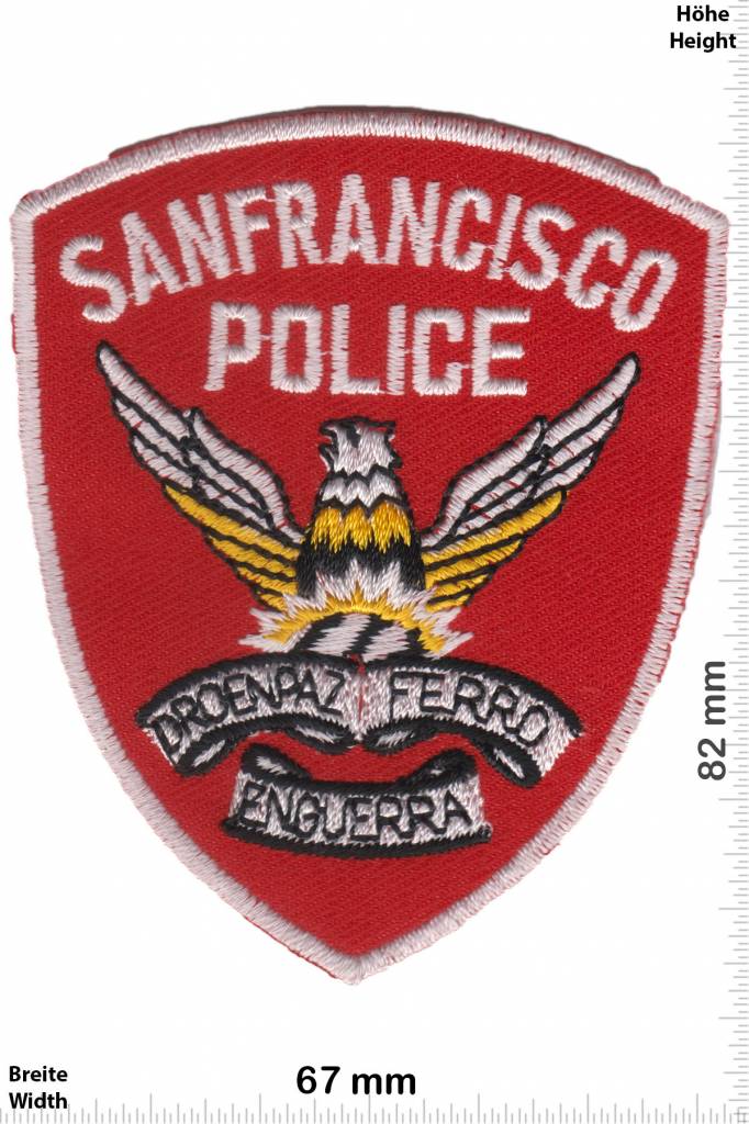 weiss Aufnäher PATCH USA Police San Francisco Frisco SFPD Polizei Amerika blau 