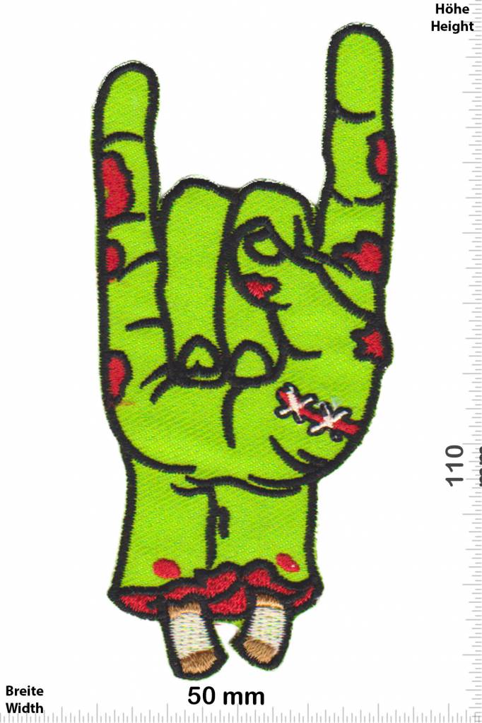Zombie Zombie Hand - Metal Sign - Pommesgabel - giftgrün