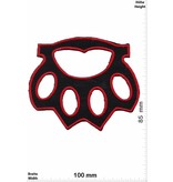 Schlagring Brass Knuckles - black red