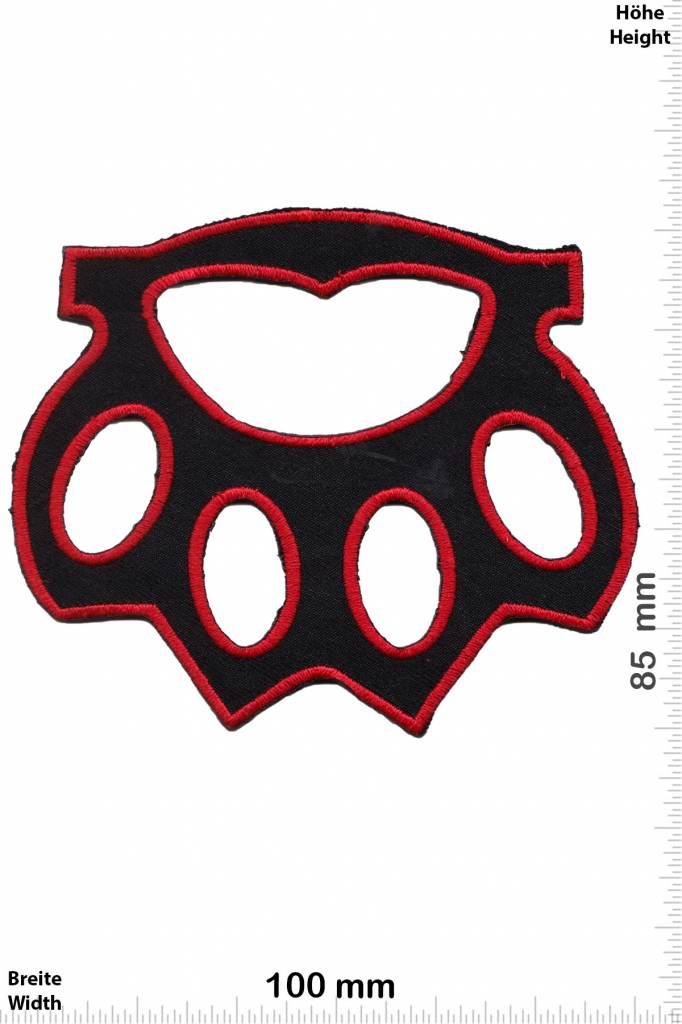 Schlagring Brass Knuckles - black red