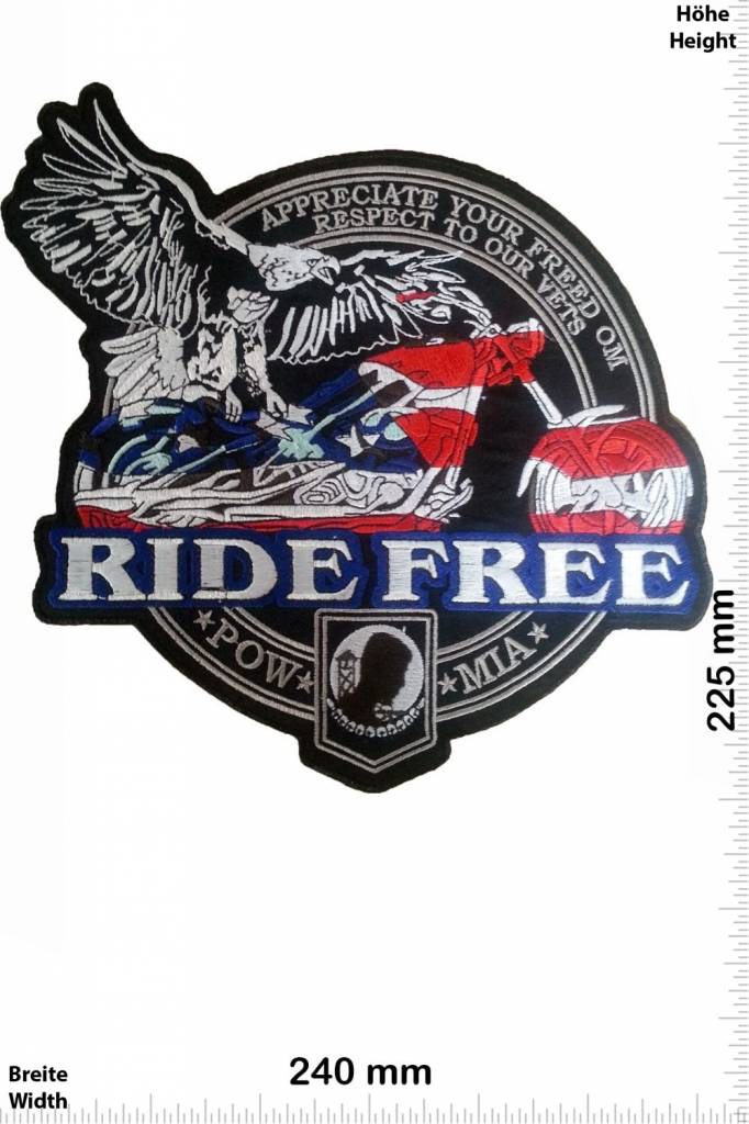 POW / MIA Ride Free - POW MIA - 24 cm - BIG