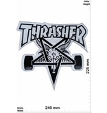 Thrasher Thrasher - weiss  - schwarz - 24 cm - BIGSkateboard - Skater - Wheels - Extremsport - Skater