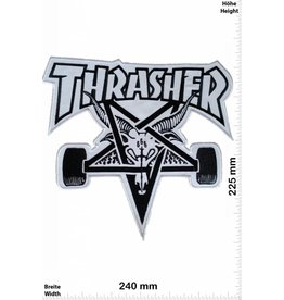 Thrasher Thrasher - weiss - schwarz - 24 cm - BIGSkateboard - Skater - Wheels - Extremsport - Skater