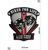 Live Free Biker for Life - LIVE FREE - RIDE FREE -  29 cm - BIG