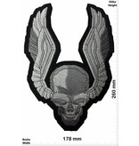 Totenkopf Skull mit Angle Wings - Chopper - 26 cm - BIG