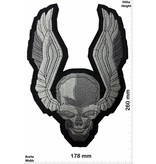 Totenkopf Skull mit Angle Wings - Totenkopf mit Flügel - Biker - Chopper - 26 cm - BIG