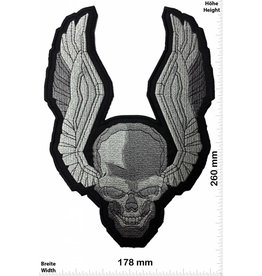 Totenkopf Skull mit Angle Wings - Chopper - 26 cm - BIG