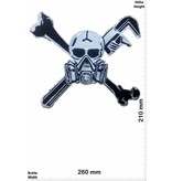 Totenkopf Skull with Gas mask and  Tools - Totenkopf mit Gasmaske und Werkzeug - 26 cm - BIG