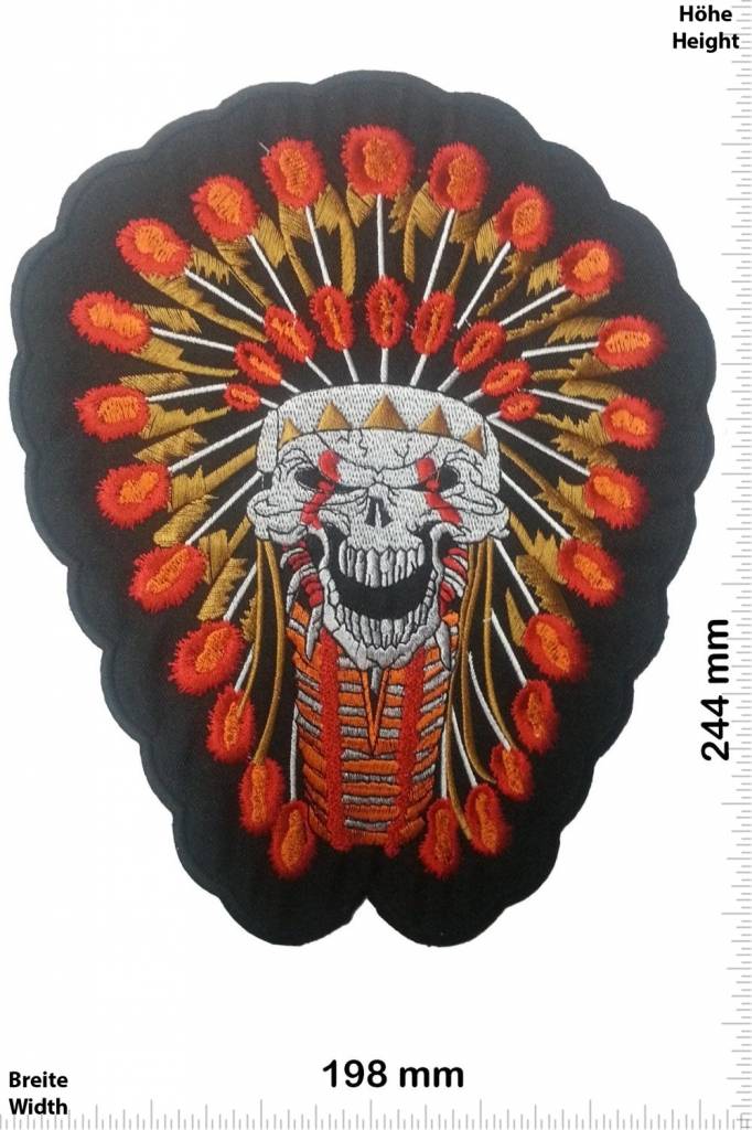 Totenkopf Skull Indian - Totenkopf Indianer Häuptling  - 25 cm - BIG