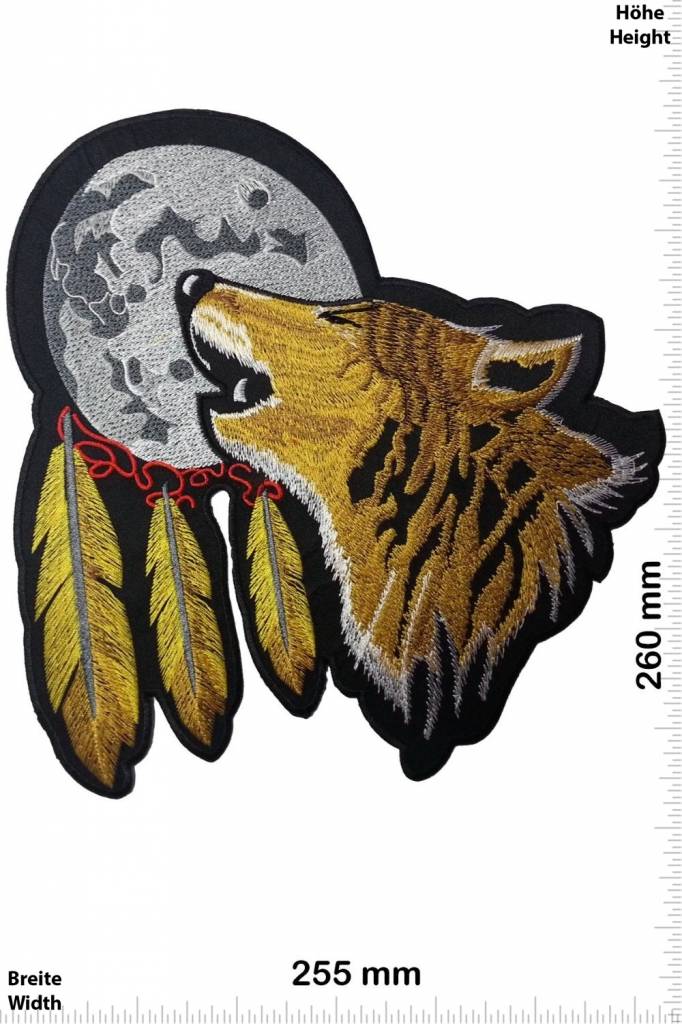 Indianer Wolf - Mond - Indianer - heulender Wolf - Indianer - 26 cm - BIG