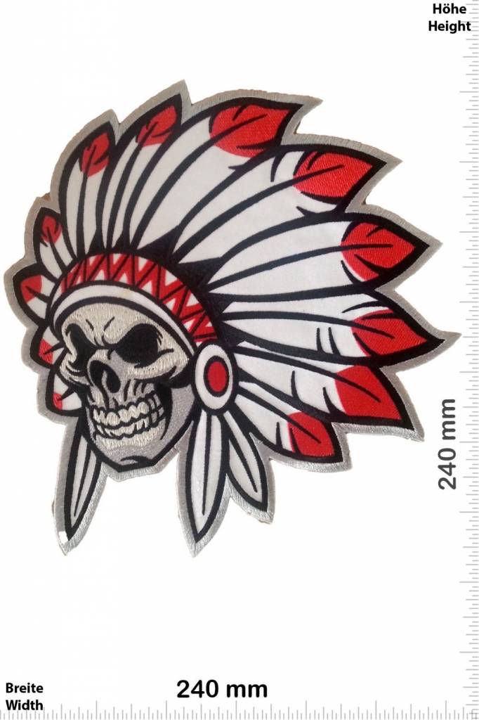 Totenkopf Skull Indian chief - 24 cm - BIG