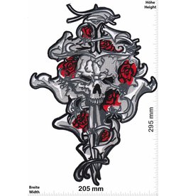 Totenkopf Skull - Sword - Rose - 29 cm