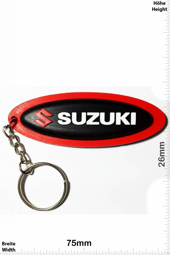Suzuki SUZUKI - long - red black - Patch Portachiavi Adesivi -   - Il più grande Patch Negozio in tutto il mondo