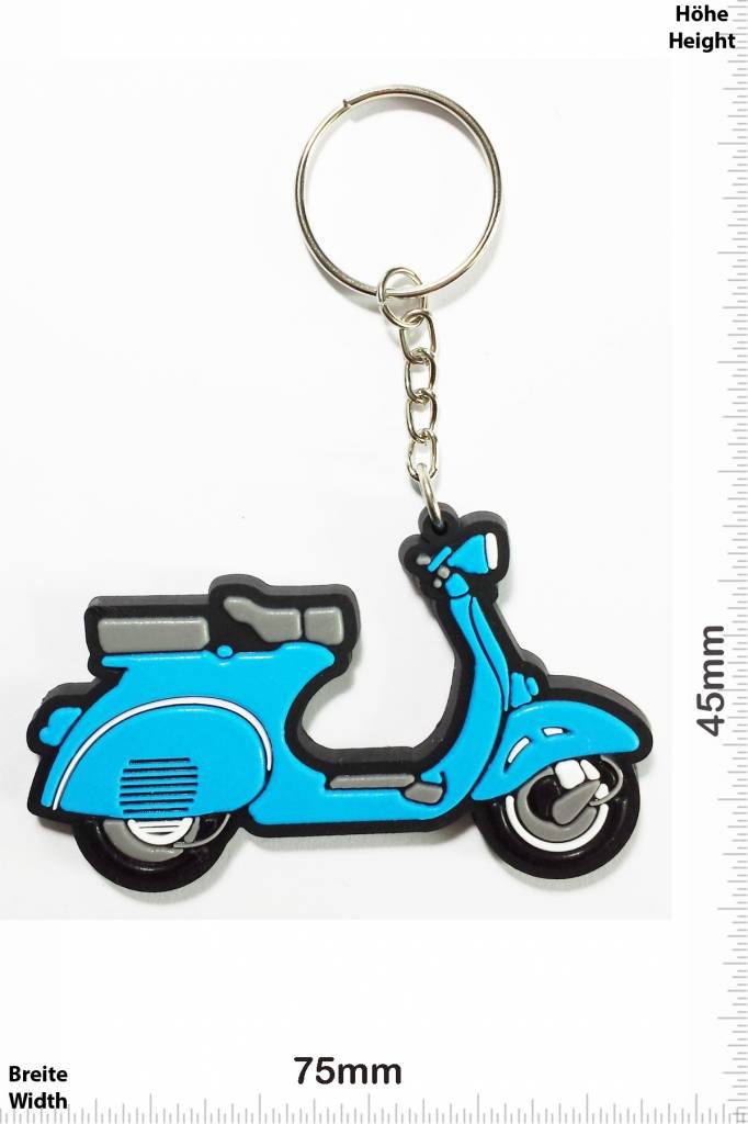 Vespa Vespa Roller - blue - vintage - Patch Portachiavi Adesivi