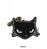 Oldschool  Cat - Cat with safety pin - silver