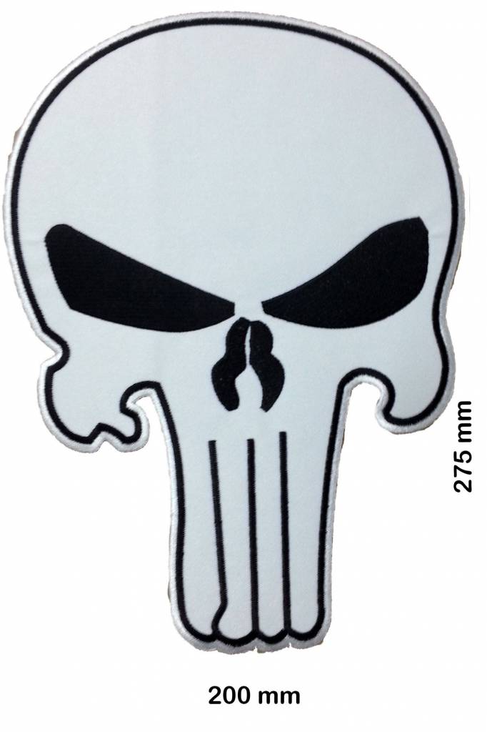 Punisher Punisher weiss / weiss -  27 cm - BIGBiker Chopper - Rocker - Motorcycle - Kutte