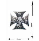 #Mix Kreuz - Totenkopf - Skull - 2 pieces  - metal effect -