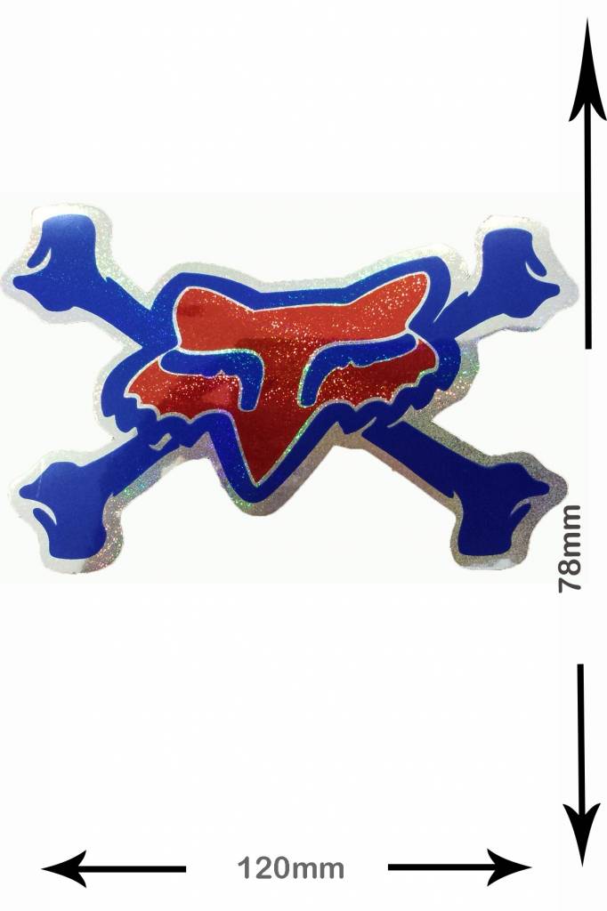 Fox FOX - Bone - 2 pieces  - blue - red - glitter effect -