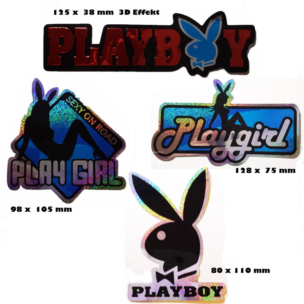 #Mix Playboy - red  - 4 piece  - 1x 3D Sticker - 3x  glitter effect -