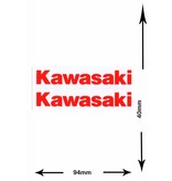 Kawasaki Kawasaki -2 sheets with complet 4 Stickers - red