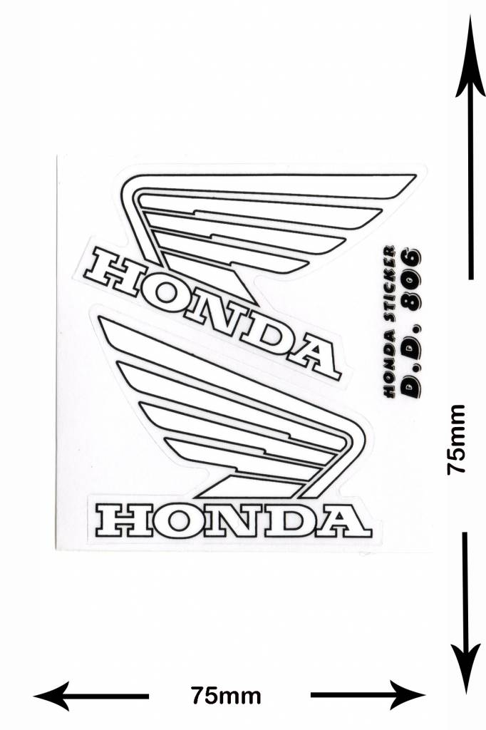 Honda HONDA - 2 sheets with complet 4 Stickers - small - black