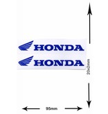 Honda HONDA - 2  Bögen insgesamt 4 Aufkleber - small - blau - blue -