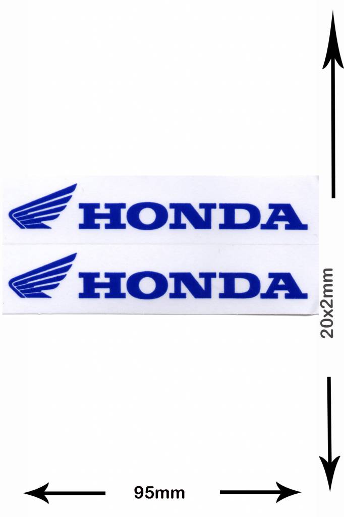 Honda HONDA - 2  Bögen insgesamt 4 Aufkleber - small - blau - blue -