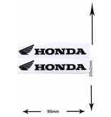 Honda HONDA - 2  Bögen insgesamt 4 Aufkleber - small - schwarz - black -