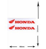 Honda HONDA - 2  Bögen insgesamt 4 Aufkleber - small - rot - red -