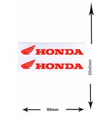 Honda HONDA - 2 sheets with complet 4 Stickers - small - red