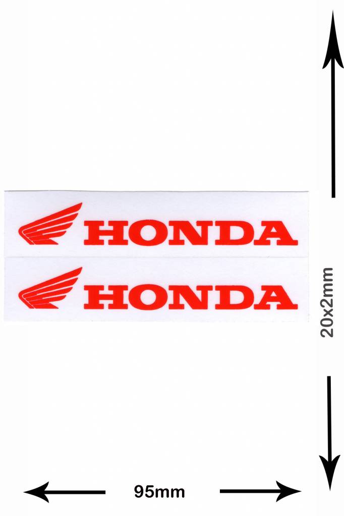 Honda HONDA - 2  Bögen insgesamt 4 Aufkleber - small - rot - red -