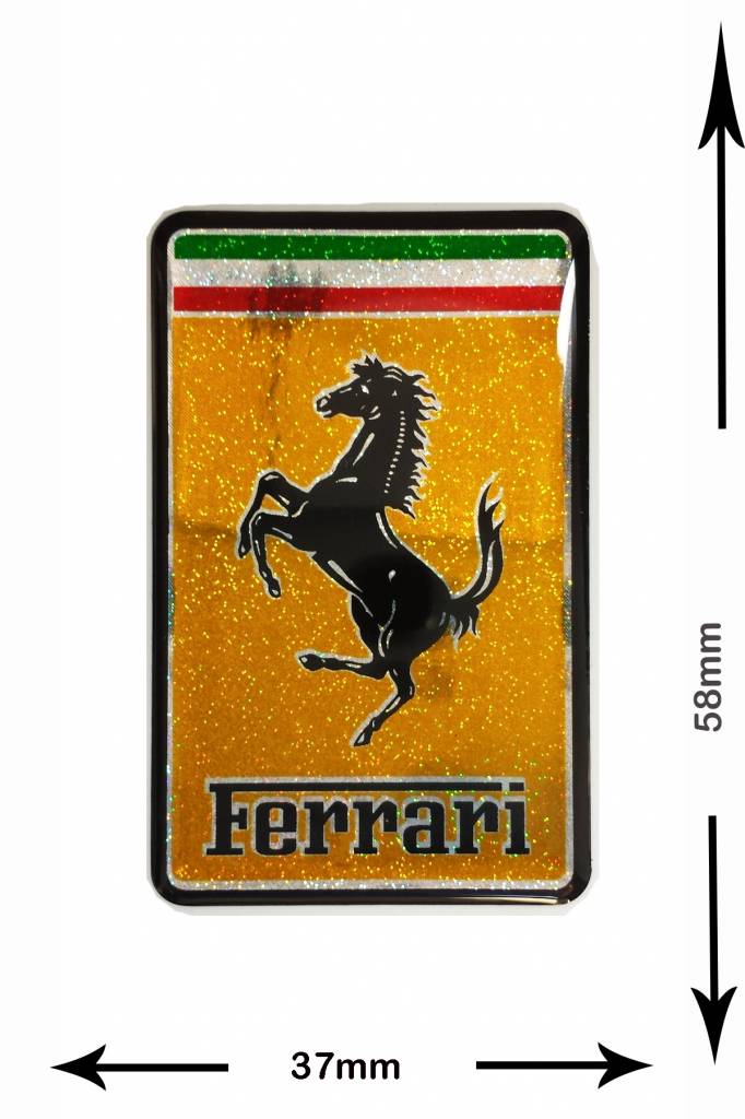 Ferrari Ferrari - 3D Sticker mit Glitzer  - viereckig -